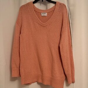 Old Navy Women's Peach V-Neck Sweater